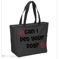 Can I Pet Your Dog? Funny Cute Pet Lover Saying Tote Bag thumb 2