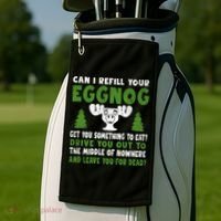 Can I Refill Your Eggnog Christmas Vacation Quote Golf Towel thumb 2