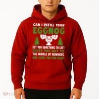 Can I Refill Your Eggnog Christmas Vacation Quote Hoodie thumb 2
