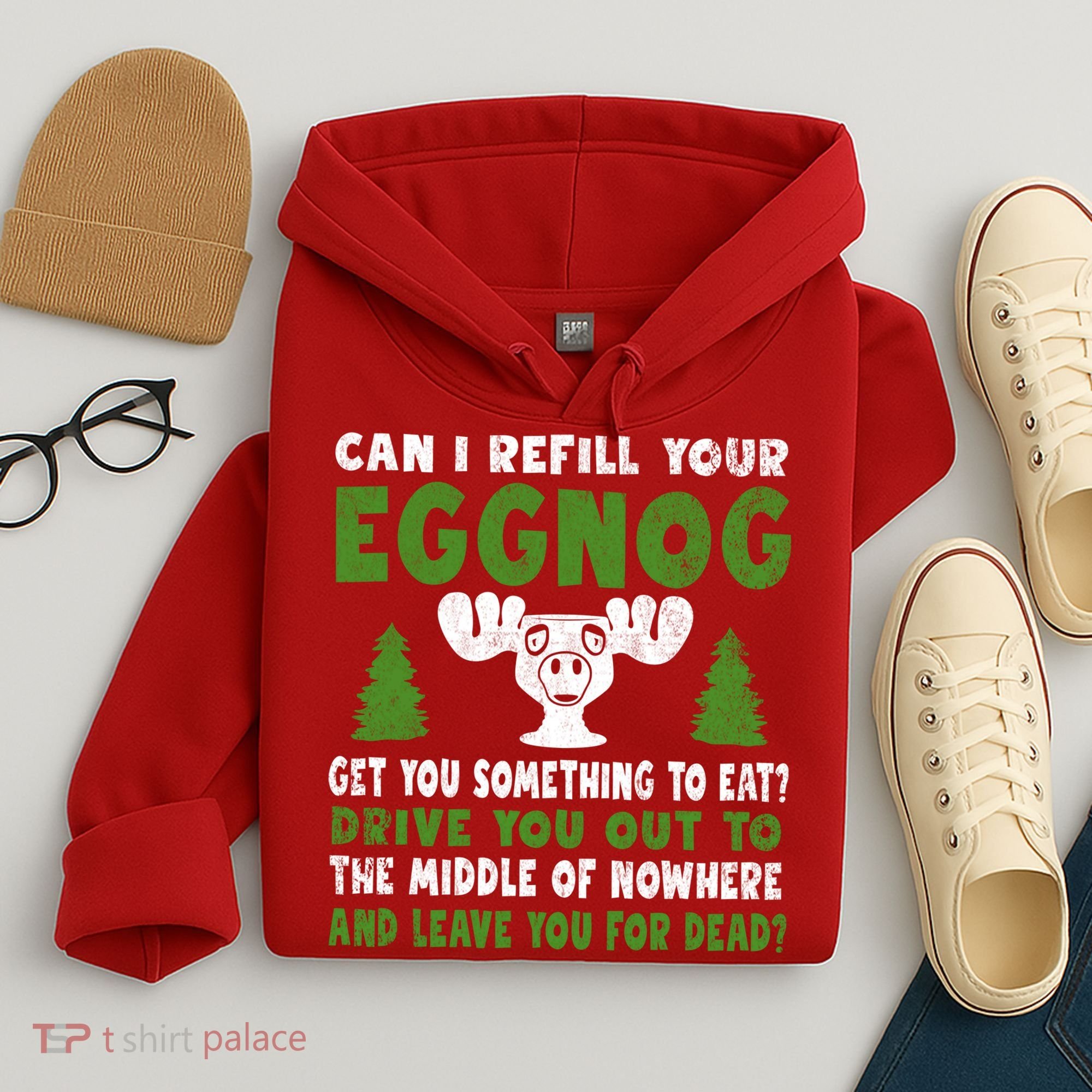 Can I Refill Your Eggnog Christmas Vacation Quote Hoodie