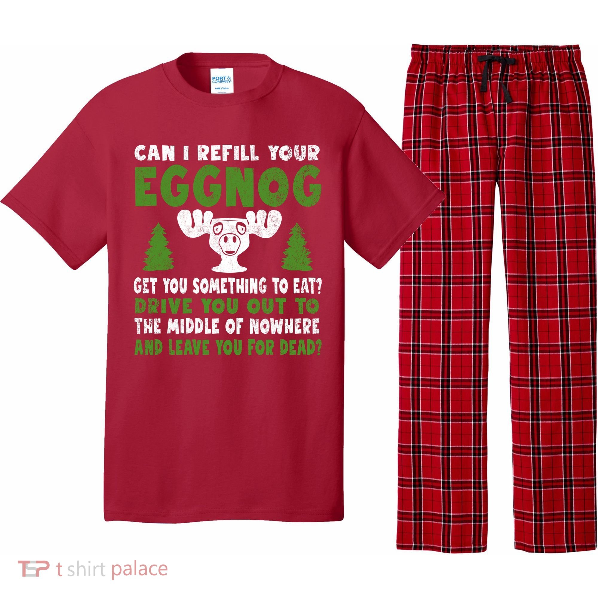 Can I Refill Your Eggnog Christmas Vacation Quote Pajama Set