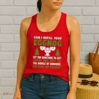 Can I Refill Your Eggnog Christmas Vacation Quote Women's Tank Top thumb 2