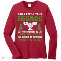 Can I Refill Your Eggnog Christmas Vacation Quote Women's Long Sleeve Shirt thumb 0
