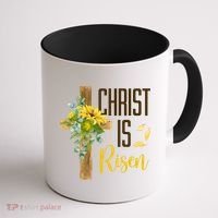 Christ Is Risen Sunflower Cross Easter Coffee Mug thumb 1