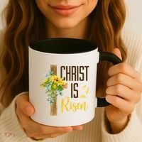 Christ Is Risen Sunflower Cross Easter Coffee Mug thumb 3