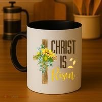 Christ Is Risen Sunflower Cross Easter Coffee Mug thumb 4