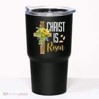 Christ Is Risen Sunflower Cross Easter Tumbler thumb 0