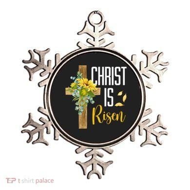 Christ Is Risen Sunflower Cross Easter Ornament