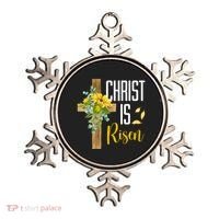 Christ Is Risen Sunflower Cross Easter Ornament thumb 0