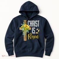 Christ Is Risen Sunflower Cross Easter Hoodie thumb 0