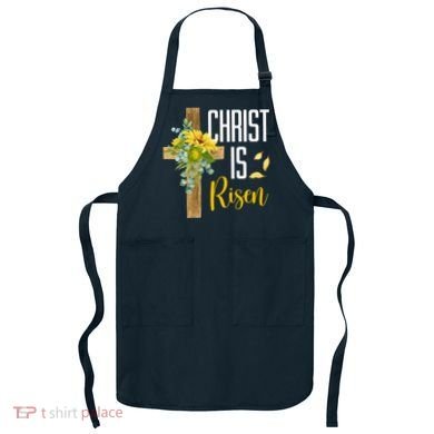 Christ Is Risen Sunflower Cross Easter Apron