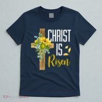 Christ Is Risen Sunflower Cross Easter T-Shirt thumb 5