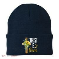 Christ Is Risen Sunflower Cross Easter Beanie thumb 0