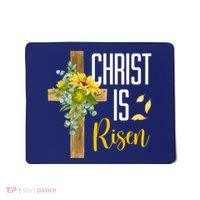 Christ Is Risen Sunflower Cross Easter Mousepad thumb 0