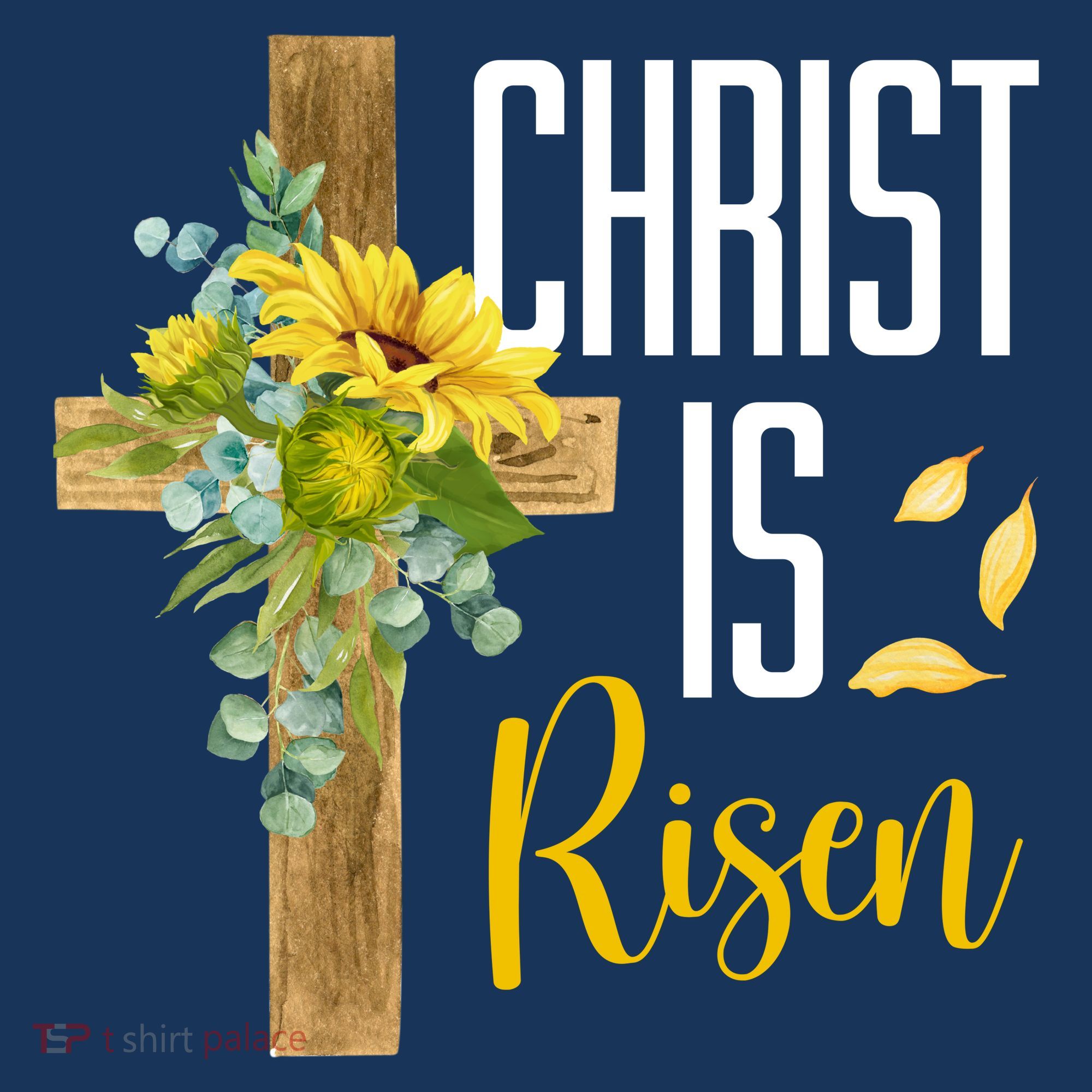 Christ Is Risen Sunflower Cross Easter Mousepad
