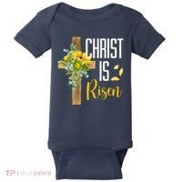 Christ Is Risen Sunflower Cross Easter Baby Bodysuit thumb 0