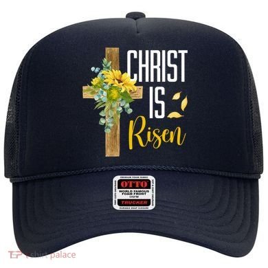Christ Is Risen Sunflower Cross Easter Hat