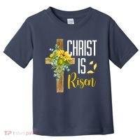 Christ Is Risen Sunflower Cross Easter Toddler T-Shirt thumb 0