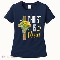 Christ Is Risen Sunflower Cross Easter Women's T-Shirt thumb 0