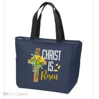 Christ Is Risen Sunflower Cross Easter Tote Bag thumb 3