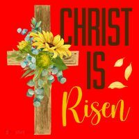Christ Is Risen Sunflower Cross Easter Santa Hat thumb 1