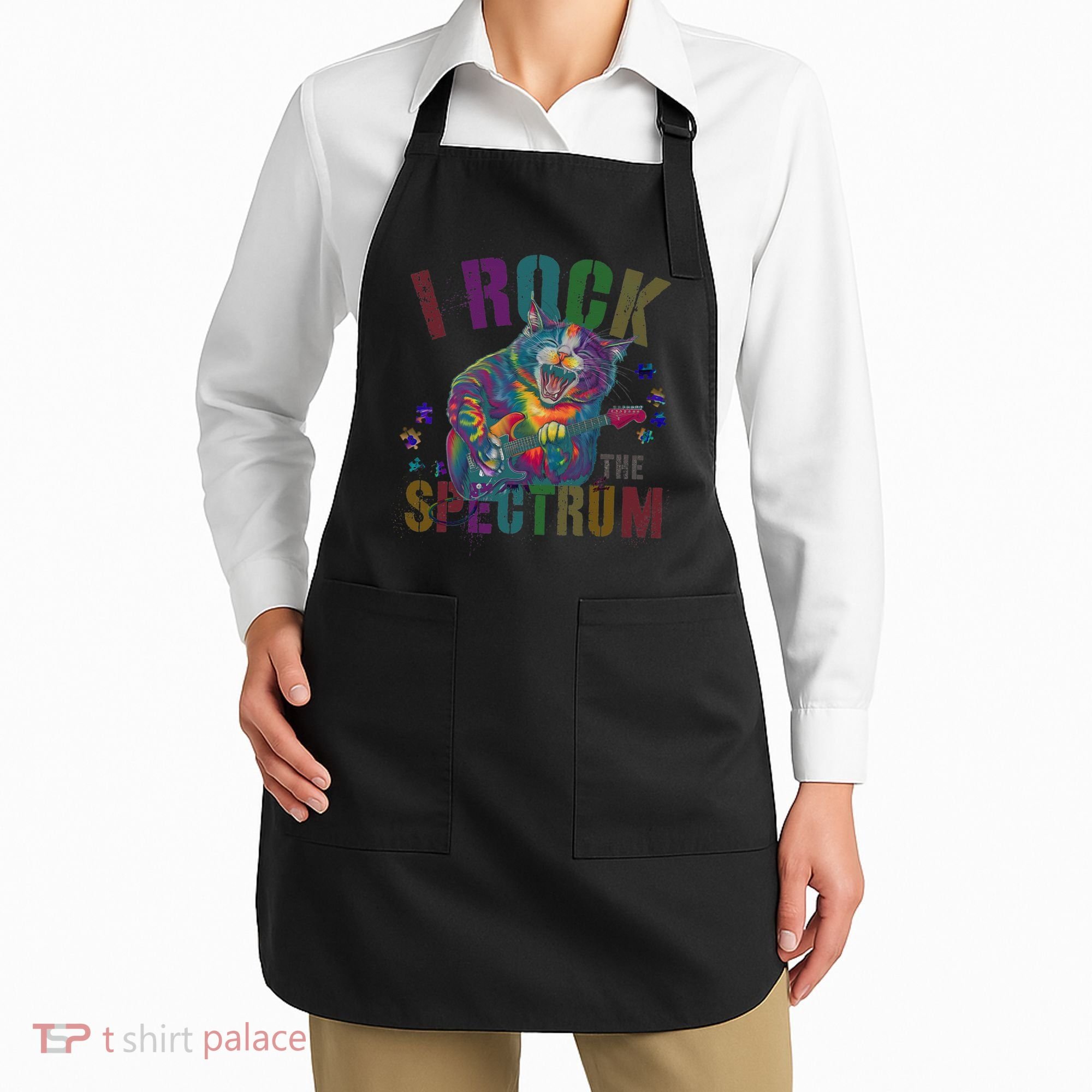 Cute I ROCK THE SPECTRUM Autism Awareness Mommy Respect Apron