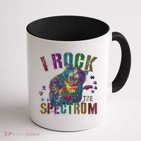 Cute I ROCK THE SPECTRUM Autism Awareness Mommy Respect Coffee Mug thumb 1