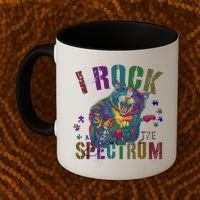 Cute I ROCK THE SPECTRUM Autism Awareness Mommy Respect Coffee Mug thumb 2