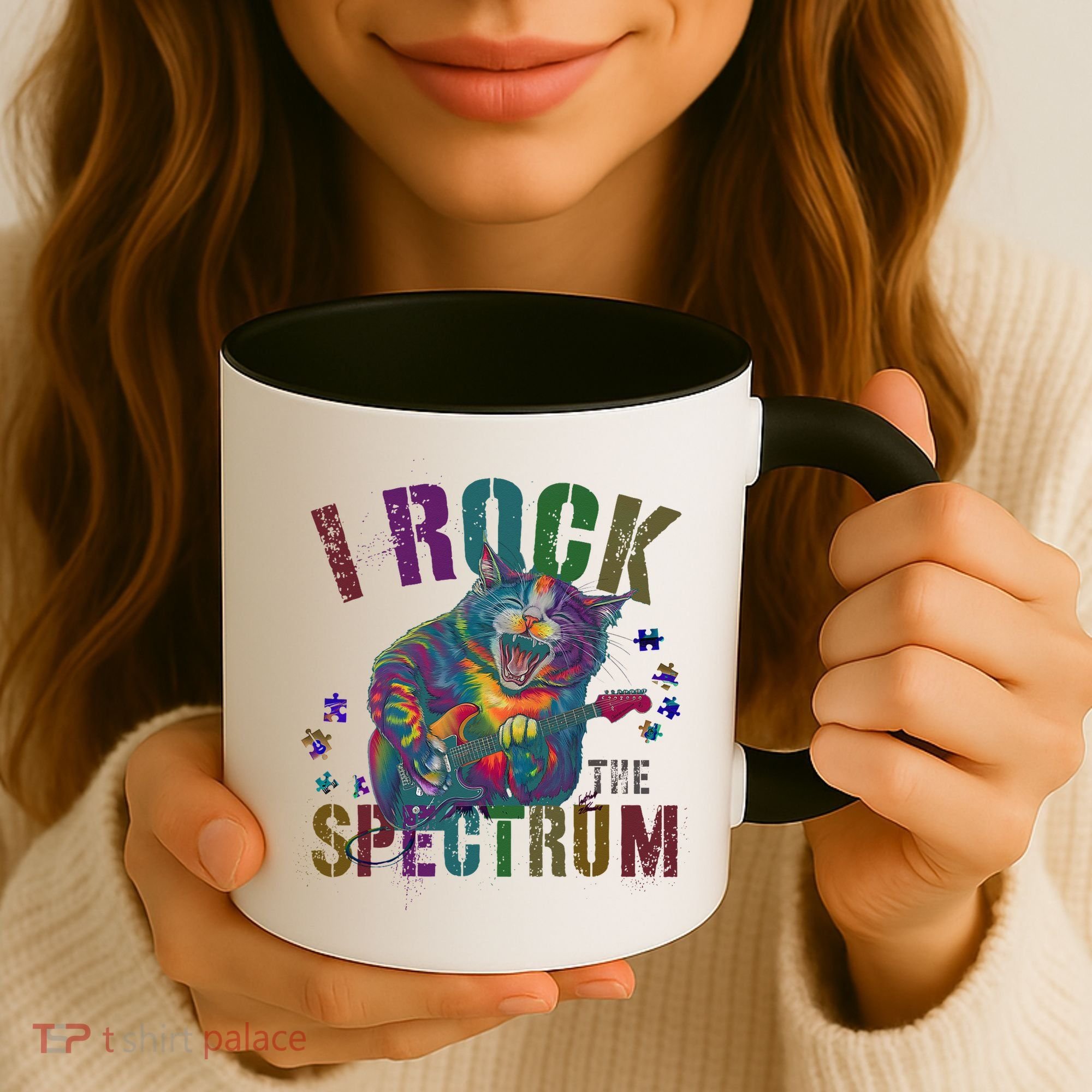 Cute I ROCK THE SPECTRUM Autism Awareness Mommy Respect Coffee Mug