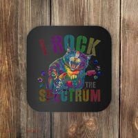 Cute I ROCK THE SPECTRUM Autism Awareness Mommy Respect Coaster thumb 0