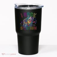 Cute I ROCK THE SPECTRUM Autism Awareness Mommy Respect Tumbler thumb 0