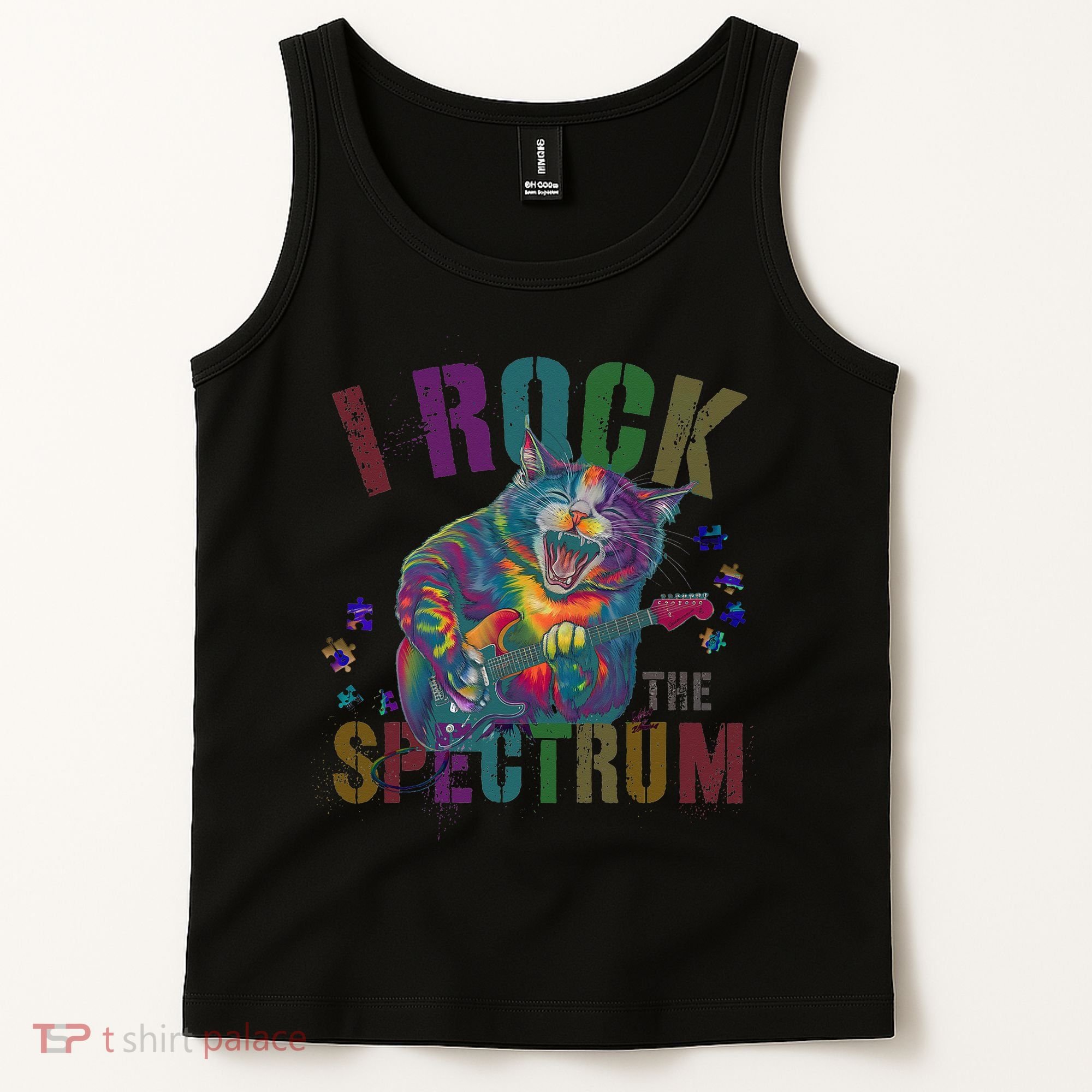 Cute I ROCK THE SPECTRUM Autism Awareness Mommy Respect Tank Top