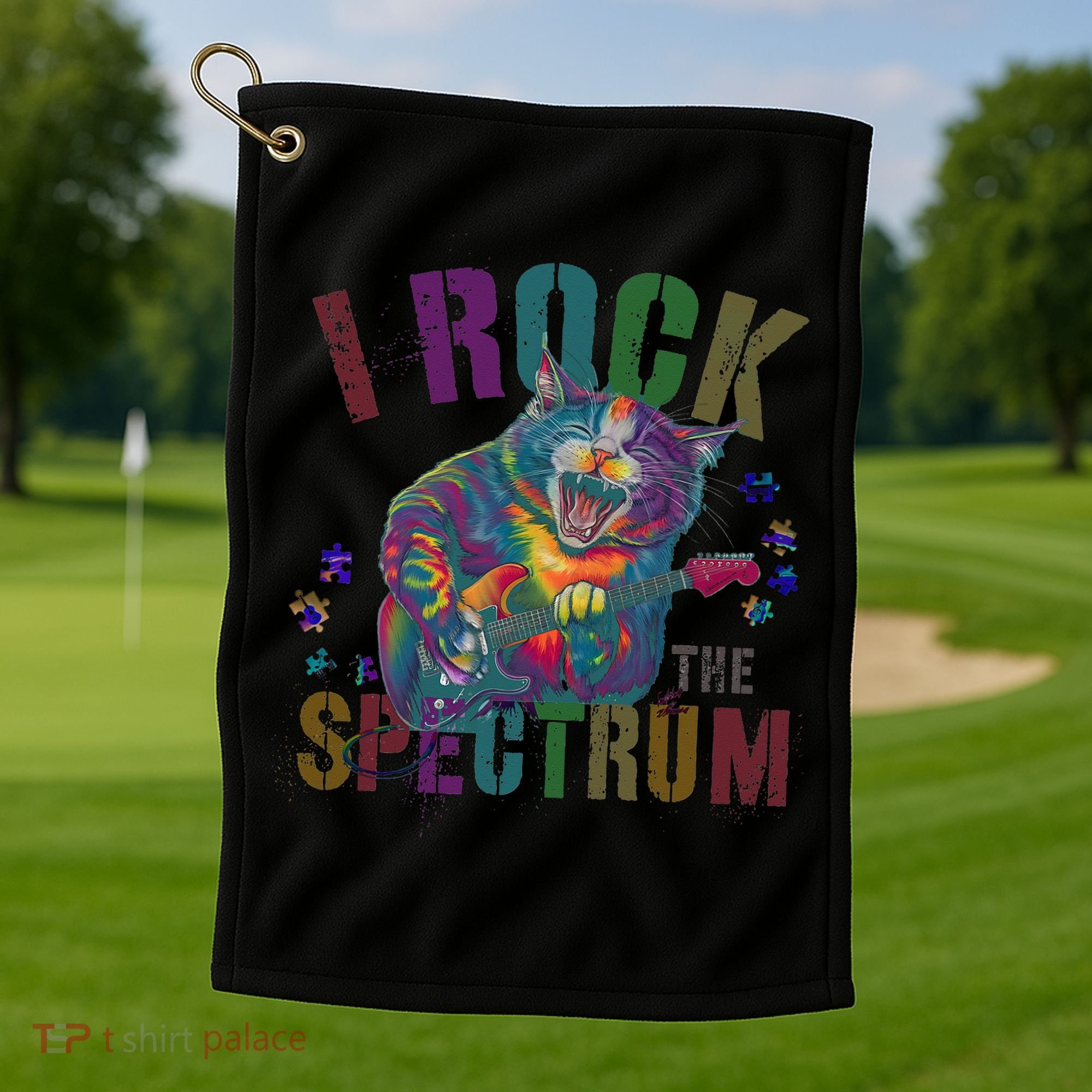 Cute I ROCK THE SPECTRUM Autism Awareness Mommy Respect Golf Towel