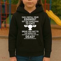 Can I Refill Your Eggnog Funny Christmas Vacation Quote Kids Hoodie thumb 3