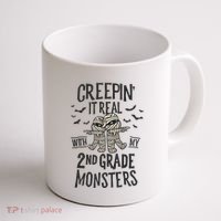 Creepin It Real With My 2nd Grade Monsters Halloween Teacher Coffee Mug thumb 1