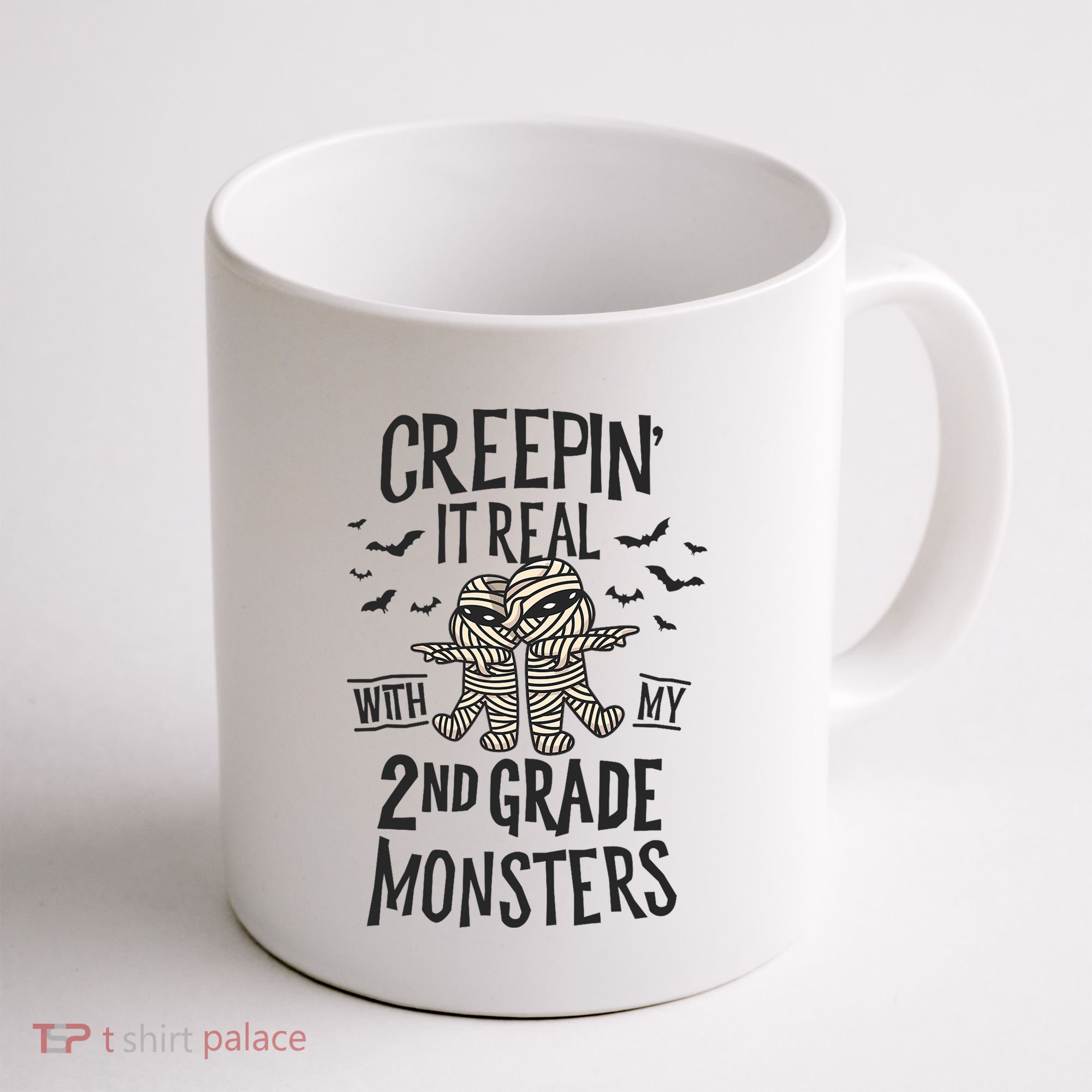 Creepin It Real With My 2nd Grade Monsters Halloween Teacher Coffee Mug