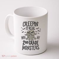 Creepin It Real With My 2nd Grade Monsters Halloween Teacher Coffee Mug thumb 0