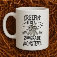Creepin It Real With My 2nd Grade Monsters Halloween Teacher Coffee Mug thumb 2