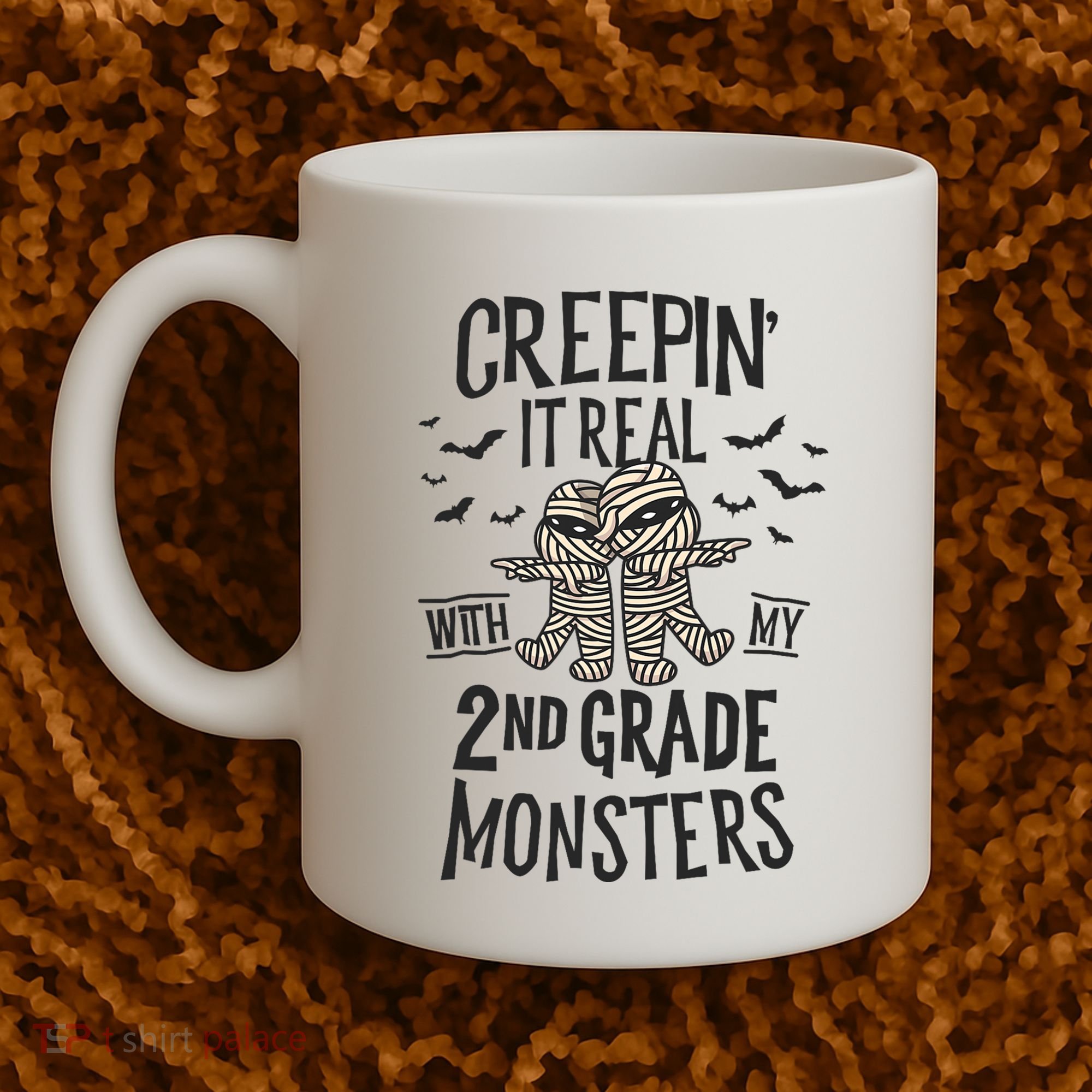 Creepin It Real With My 2nd Grade Monsters Halloween Teacher Coffee Mug