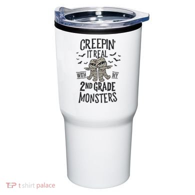 Creepin It Real With My 2nd Grade Monsters Halloween Teacher Tumbler