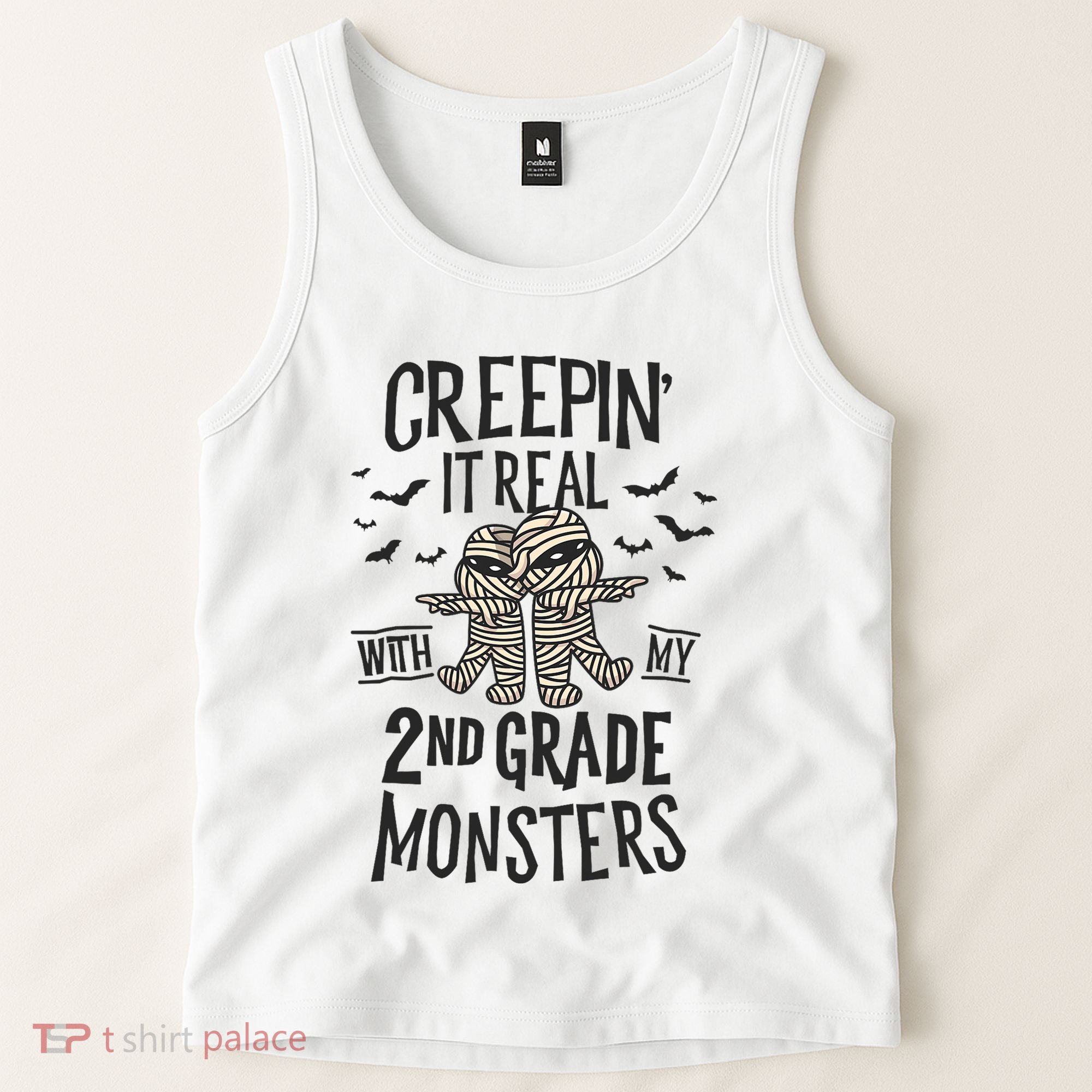 Creepin It Real With My 2nd Grade Monsters Halloween Teacher Tank Top