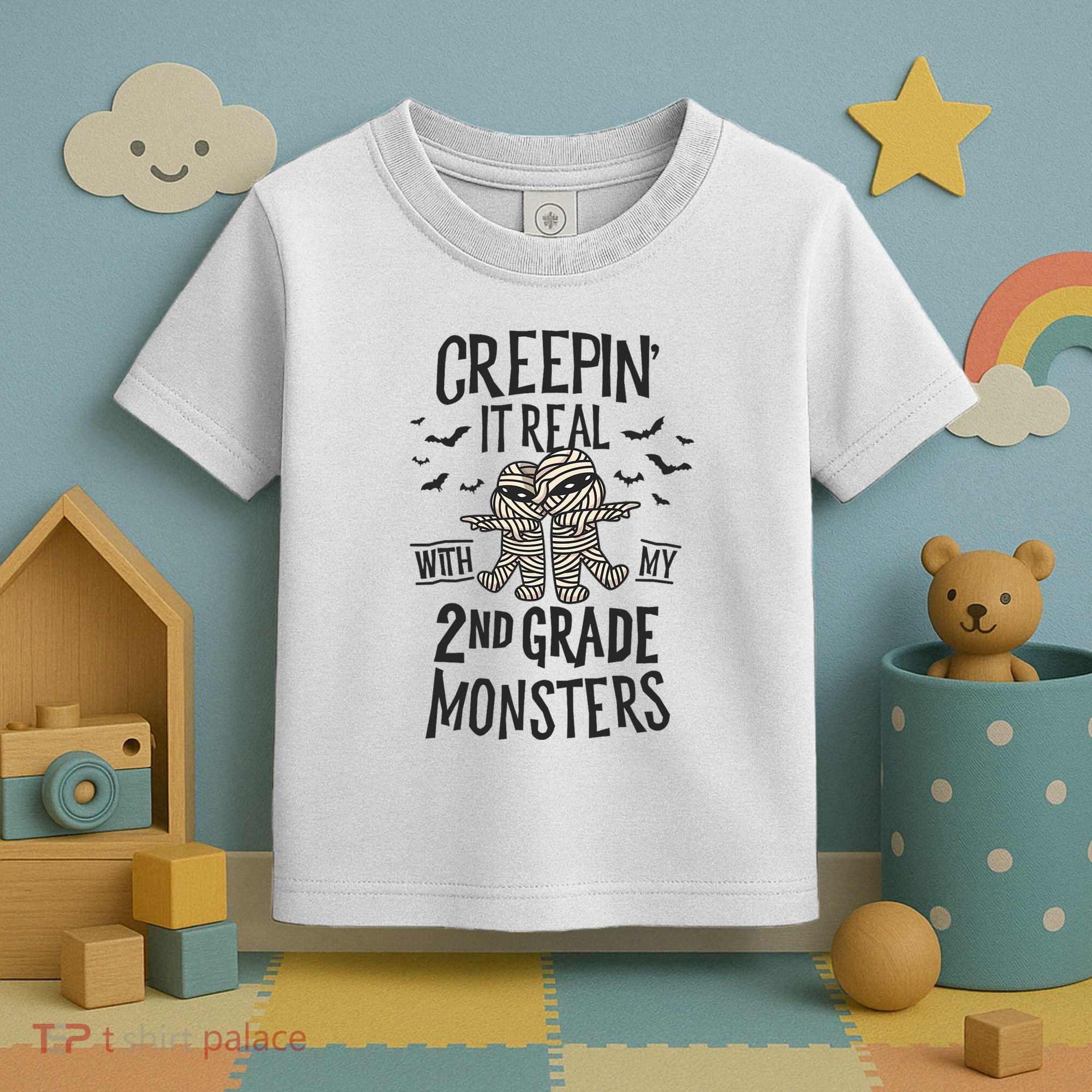 Creepin It Real With My 2nd Grade Monsters Halloween Teacher Toddler T-Shirt