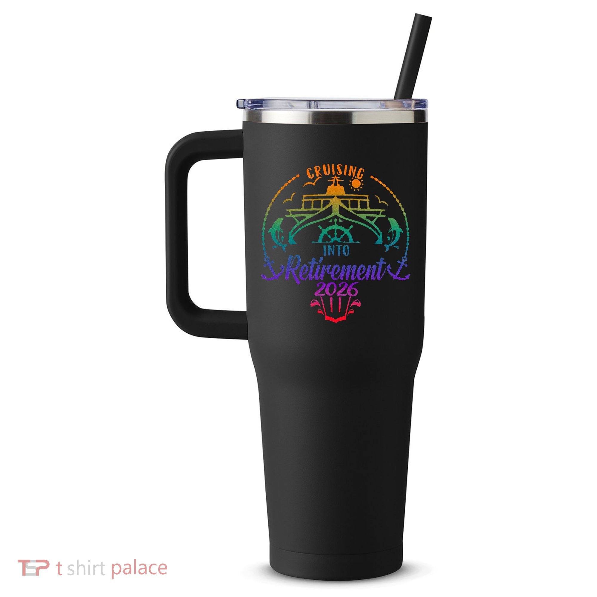 Cruising Into Retirement 2026 40oz Vacuum Insulated Stainless Steel Travel Tumbler