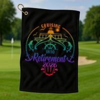 Cruising Into Retirement 2026 Golf Towel thumb 1