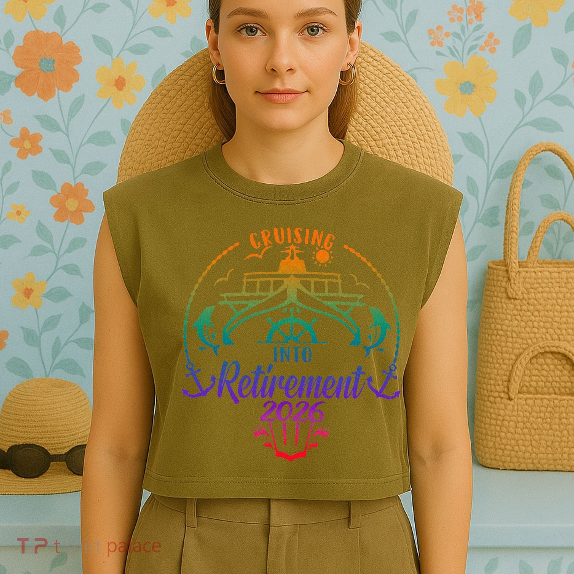 Cruising Into Retirement 2026 Garment-Dyed Women's Muscle Tee