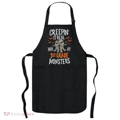 Creepin It Real With My 1st Grade Monsters Halloween Teacher Apron