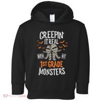 Creepin It Real With My 1st Grade Monsters Halloween Teacher Toddler Hoodie thumb 0