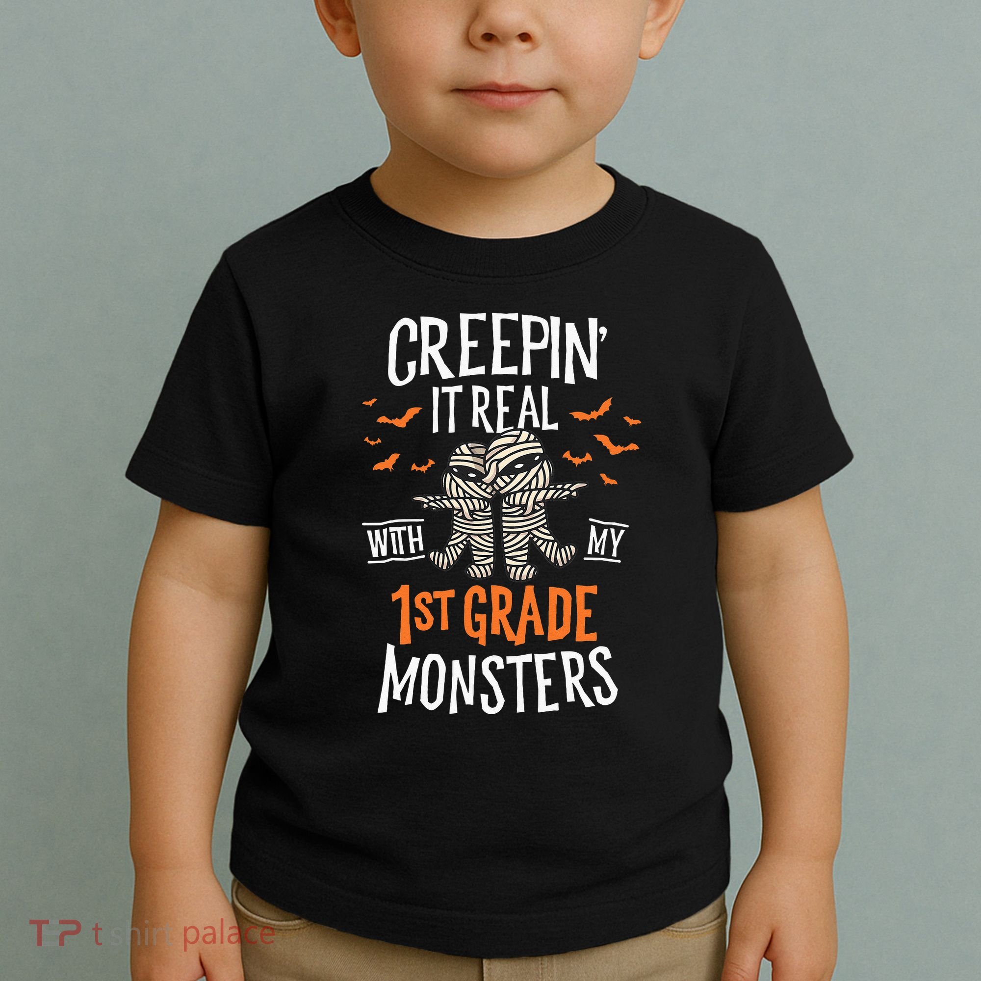 Creepin It Real With My 1st Grade Monsters Halloween Teacher Toddler T-Shirt