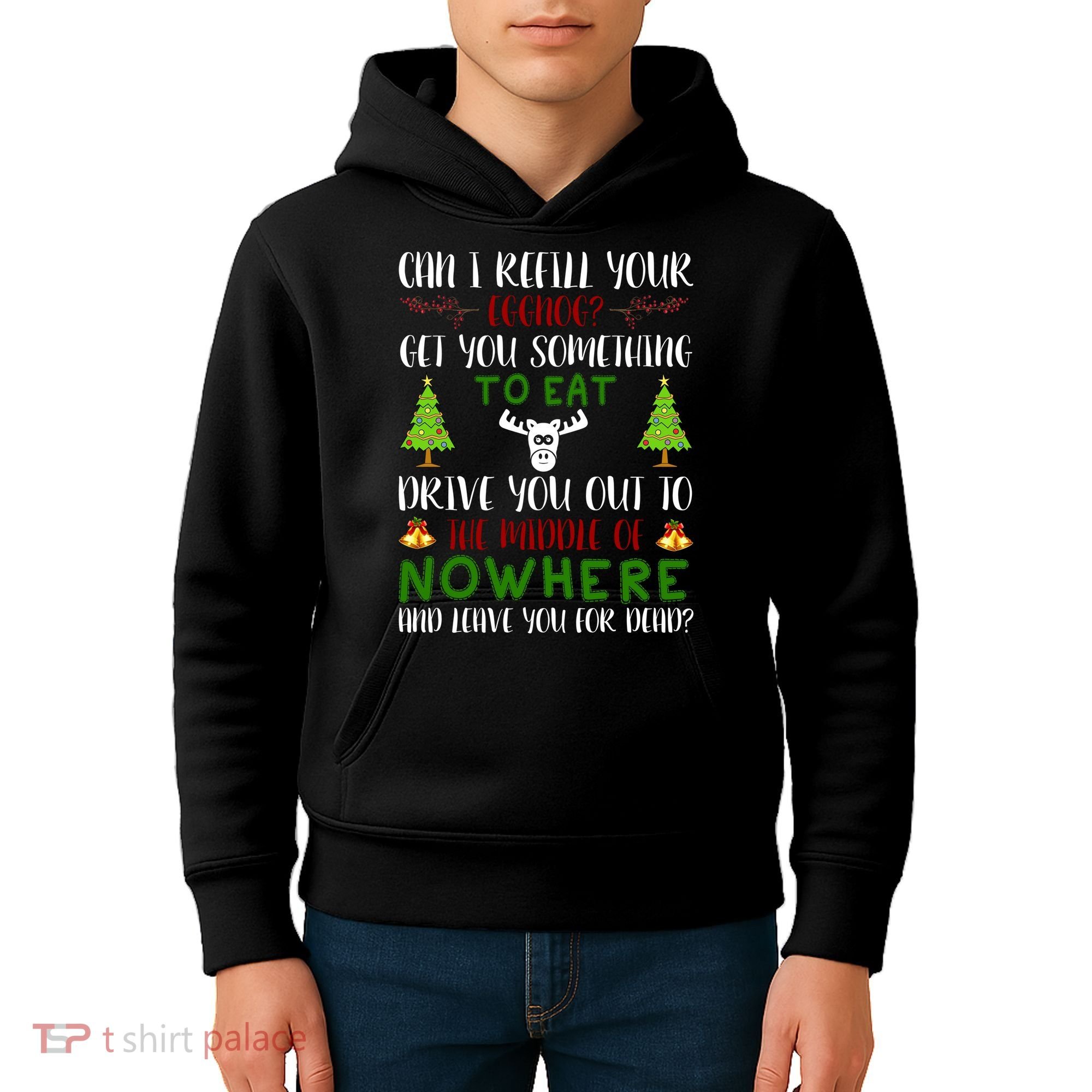 Can I Refill Your Eggnog Funny Christmas Movie Quote Kids Hoodie