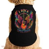 Cute I ROCK THE SPECTRUM Autism Dad Peace Love Unique I Doggie Tank thumb 0